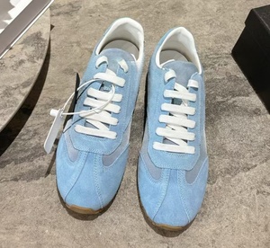Retro suede patchwork women's <b>shoes</b>, light blue nylon blend Dezhou <b>shoes</b> with soft soles, retro sports <b>shoes</b>, daily casual <b>shoes</b> - Product Image 2