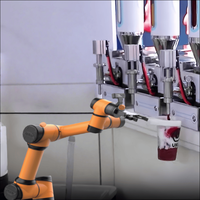 AI insansız süt çay meyve suyu içecek kahve Robot makinesi AUBO-iH10 taşınabilir masaüstü Robot kol ulaşmak 1350mm çin Cobot
