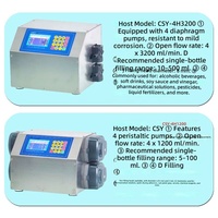 Machine de remplissage de liquides à 4 têtes sur convoyeur, remplisseuse automatique de petites bouteilles pour vin blanc, boissons, sauce soja