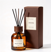 Diffuseur de parfum d'ambiance de luxe en verre avec bâtonnets, emballage personnalisé, cadeau idéal pour hôtels et spas