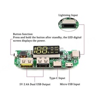 Module de batterie externe à charge rapide 2.4A, carte d'alimentation mobile double USB 2.1A, amplificateur de tension 5V pour batterie lithium 18650