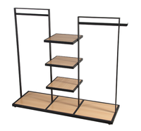 Grand présentoir en fer durable pour les supermarchés Présentoir rotatif en bois pour vêtements