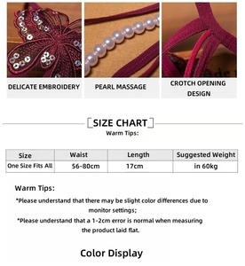 Culotte en dentelle pour femmes, sexy, avec paillettes brodées, entrejambe <span class=keywords><strong>ouvert</strong></span>, massage érotique, maille transparente, taille basse, <span class=keywords><strong>string</strong></span> T-back - Product Image 4
