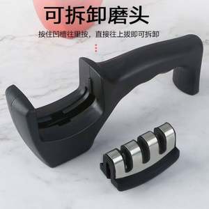 Aiguiseur de couteaux manuel ovale en bois, kit d'affûtage de couteaux, aiguiseur de couteaux diamanté à roulement en acier - Product Image 3