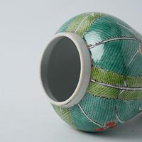 Pot à gingembre vintage chinois en porcelaine Famille Rose à motif chou, fait main, avec couvercle, en céramique, pour décoration de table et d'intérieur