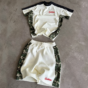 Conjunto de Camuflaje de Verano de Alta Calidad Personalizado, Ropa Urbana de Algodón Grueso, Camiseta y Pantalones Cortos Deportivos con Estampado Digital, 2 Piezas - Product Image 2