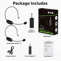 Microphone sans fil léger pour casque, capture claire de la voix avec récepteur mini-prise pour cours de fitness et discours en public