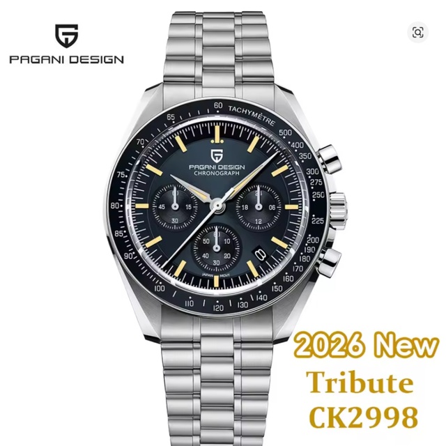 PAGANI DESIGN 2025 New Men's Luxury Sport Stainless Steel Quartz Watch Auto Date Luminous Speed Chronograph Sapphire Crystal