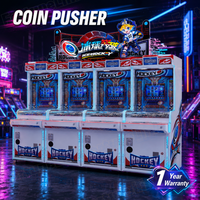 Machine d'arcade personnalisée OEM/ODM pour parcs d'attractions, construite comme un jeu de poussée de pièces avec une qualité stable et un système d'alimentation en pièces.