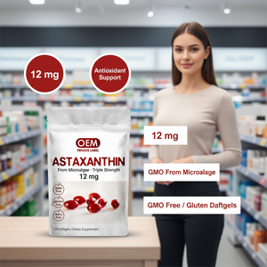 Capsule di Astaxantina OEM ODM 12mg, Sbiancamento della Pelle, Olio di Krill, Vitamina C, Omega <span class=keywords><strong>3</strong></span>, Integratore per Giocatori - Product Image 2