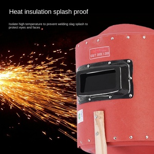 Yonglei, máscara de soldadura semiautomática roja de mano, borde de <span class=keywords><strong>aluminio</strong></span> grueso clásico, cascos protectores impermeables, 1 año - Product Image 2