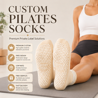 Chaussettes de yoga en coton OEM pour femmes, antidérapantes, pour fitness, danse, avec coussinets, chaussettes de yoga Pilates en tricot, logo personnalisé, chaussettes Pilates avec grip