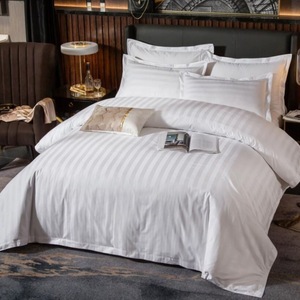 Set di <span class=keywords><strong>lenzuola</strong></span> a strisce bianche in cotone di puro cotone diretto da fabbrica set di <span class=keywords><strong>lenzuola</strong></span> King Size 6 pezzi biancheria da <span class=keywords><strong>letto</strong></span> in cotone doppio <span class=keywords><strong>per</strong></span> l'inverno - Product Image 2