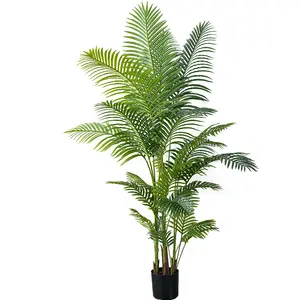 Yüksek kalite en popüler palmiye ağacı yapay yapay bitkiler toptan 1.5m Hawaii palmiye ağacı bitkiler yapay