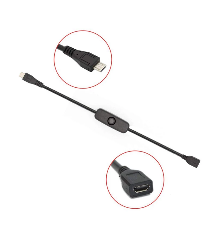 USB-кабель с переключателем включения/выключения питания для модели Pi 3