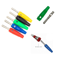 Connecteur banane à fente croisée en cuivre pur 4 mm 32A avec trou latéral, gaine en PVC fraisée, empilable
