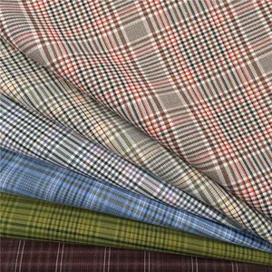 NEW polyester rayon elastane material check pattern high grade color textured men's suit pant blazer trouser machine TR fabric