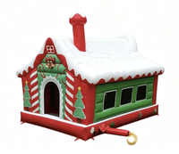 Château gonflable commercial sur le thème de la cabane de Noël pour fêtes de fin d'année