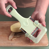 5-in-1 multifunctionele keukenhulp met antislip handvat, handmatige fruit- en groenteschiller voor aardappelen, komkommers en meer.