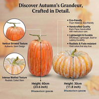 Grande décoration de citrouille en gros, citrouilles artificielles mates pour l'extérieur, décoration réaliste d'Halloween, citrouille en plastique