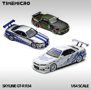 Preventa TM1:64 Skyline GT-R R34 Azul Plateado, Modelo de Coche de Metal de Aleación de Aluminio Personalizado, Ensamblado, Decoración para el Hogar, Regalo - Product Image 4