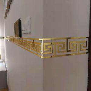 High Quality 3d DIY Waist Line 3D <b>Mirror</b> Sticker Modern <b>Acrylic</b> Wall Decor Room Decoration Wall Stickers Wholesale - Product Image 2