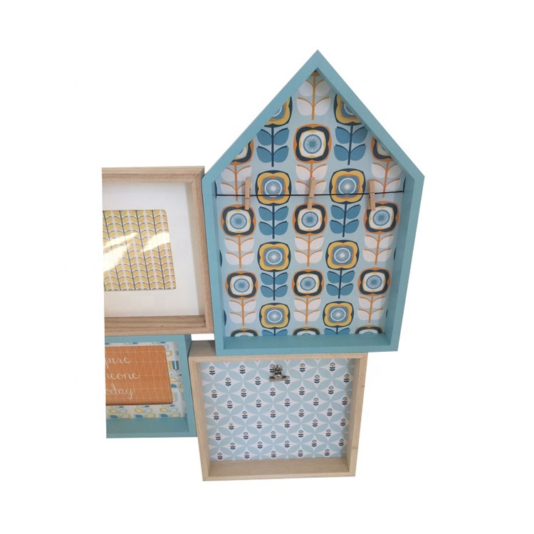 Multifunctional Beautiful Wooden Wall Decor With Photo Frame And Clip