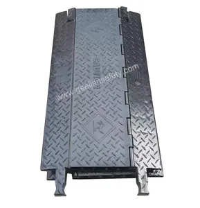 Heavy duty rubber black cable protector guards rubber road ramps cable protector mats cable cover flexible