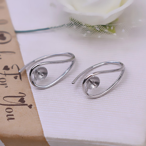 Pendientes de Perlas S925 de Plata de Ley Wenchi, Sencillos, con Personalidad Femenina, de 7-10 mm, con Bandeja Vacía para DIY, Accesorios de Joyería 16087 - Product Image 1