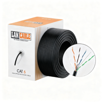 Câble Ethernet intérieur blindé DENIXI Solid CCA CAT6 FTP/SFTP 305m/500m 24/25 AWG 8 conducteurs prenant en charge le PoE 10G pour la maison