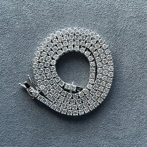 Collier Chaîne Tennis en Moissanite de Bonne Qualité, Plaqué Argent, Classique AFAR JEWELS pour Femmes et Hommes, Cadeaux pour Mariage, Anniversaire - Product Image 4