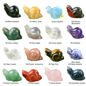 Statuette di Lumache in Pietra Naturale Intagliate <span class=keywords><strong>a</strong></span> <span class=keywords><strong>Mano</strong></span>, Ornamenti in Cristallo Misto per Decorazione e Regalo, Vendita all'Ingrosso - Product Image 4