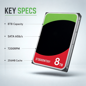 ST8000NT001 <b>8TB</b> 3.5 Inch Internal <b>Hard</b> <b>Drive</b> SATA 6Gb s 256MB Cache HDD for NAS RAID Storage Server - Product Image 2