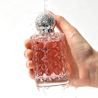 Fabricant de flacons de parfum ronds vides personnalisés OEM à faible MOQ, flacon de parfum en verre transparent pour femmes de 50 ml et 100 ml avec emballage en boîte
