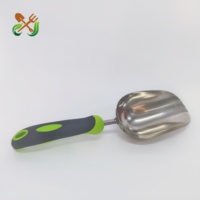Garden Guru Pelle de jardin ergonomique en acier inoxydable, cuillère de jardin, transplanteur pour pots de fleurs et jardinières