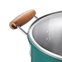 Lot de 2 casseroles modernes en aluminium compatibles gaz avec couvercle, idéales pour la cuisson et les soupes