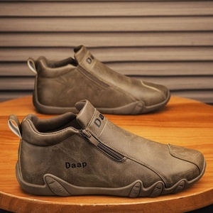 Chaussures pour hommes en cuir décontractées, tendance printemps, imperméables et antidérapantes, à bout large, personnalisées en gros - Product Image 1