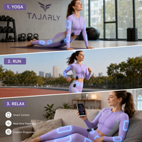 Combinaison de fitness sans fil à 18 électrodes avancées pour entraînement EMS, système de stimulation pulsée multicanal, lavable, pour le remodelage corporel