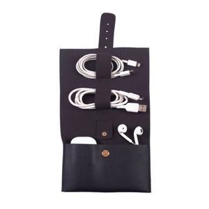 Portable Pu Leather <b>Roll</b> Travel Cord Storage Case Cable Organizer for Chargers Earbuds Tech Accessories - Product Image 4