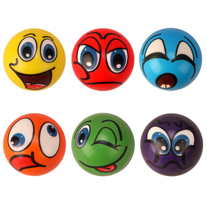 Venta al por Mayor de Fábrica: Pelotas de Espuma PU con Cara Sonriente, Juguetes Antiestrés para Ejercitar la Mano y la Muñeca, para Niños - Product Image 3