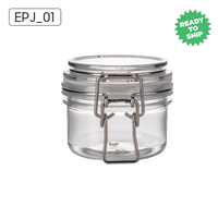 RTS 50 pcs/Lot 100ml Spice Candy Food Storage Hermétique PET Bouteille Pot avec Bail-and-Trigger Seal Closure