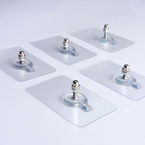 Strong Adhesive PVC Photo Frame Traceless <b>Wall</b> Nails and Screw <b>Hooks</b> No Drill Required Single Tier Tool for Home or Office - Product Image 1
