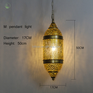 Lanternes simples lustres islamiques évidés en fer restaurant d'hôtel personnalisé avec lustres marocains en bronze et suspensions - Product Image 6