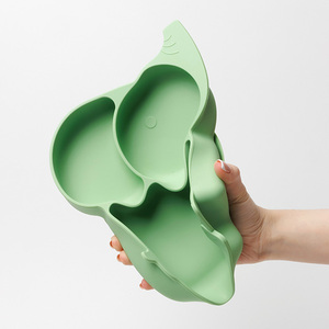 Es-Pro Venta al por Mayor de Fábrica, Platos de Silicona Seguros para Bebés, Libres de BPA, Diseño de Elefante con Separador, Plato de Silicona con Succión ODM/OEM - Product Image 3