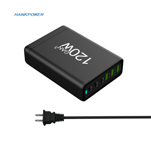 120w Gan 6 Ports USB C Charging Station Multiple Port PD Type C Fast Charger for iPhone Portable Adapter Desk Charger