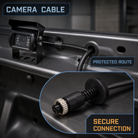 Caméra de recul noire étanche pour voiture, camion, bus, fourgonnette avec vue à 120-170 degrés, vision nocturne, capteur G et support de lignes de stationnement