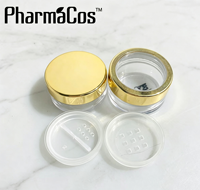 Pot en plastique transparent en gros avec fenêtre, pot cosmétique étanche pour échantillons de paillettes et poudre libre pour nail art, service d'expédition rapide