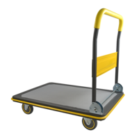 Chariot à plateforme pliable Uni-Silent 300 kg pour le transport, chariot à main industriel pour le stockage, outils, chariot à quatre roues TB300P-DX