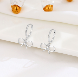 Aretes CANNER Sweet Bowknot Huggies, Aretes de Aro con Nudo de Mariposa en Plata de Ley 925 para Mujer, Regalos de Joyería para Aniversario - Product Image 3
