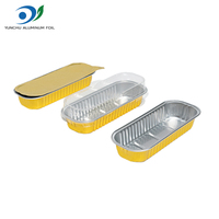 Barquette rectangulaire jetable en aluminium de 7,05 oz pour gâteaux, plateau à pain coloré en aluminium, moule à pâtisserie en aluminium avec couvercle transparent